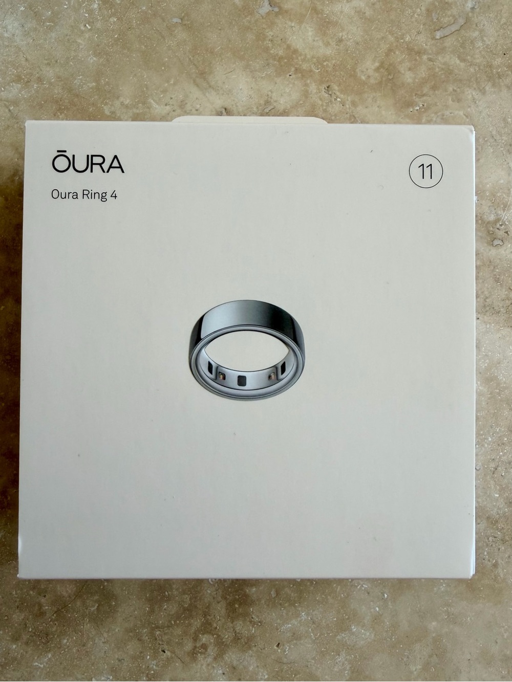 Oura Ring 4, size 11 Silver LIKE NEW IN BOX with additional travel charging case - Picture 5 of 7